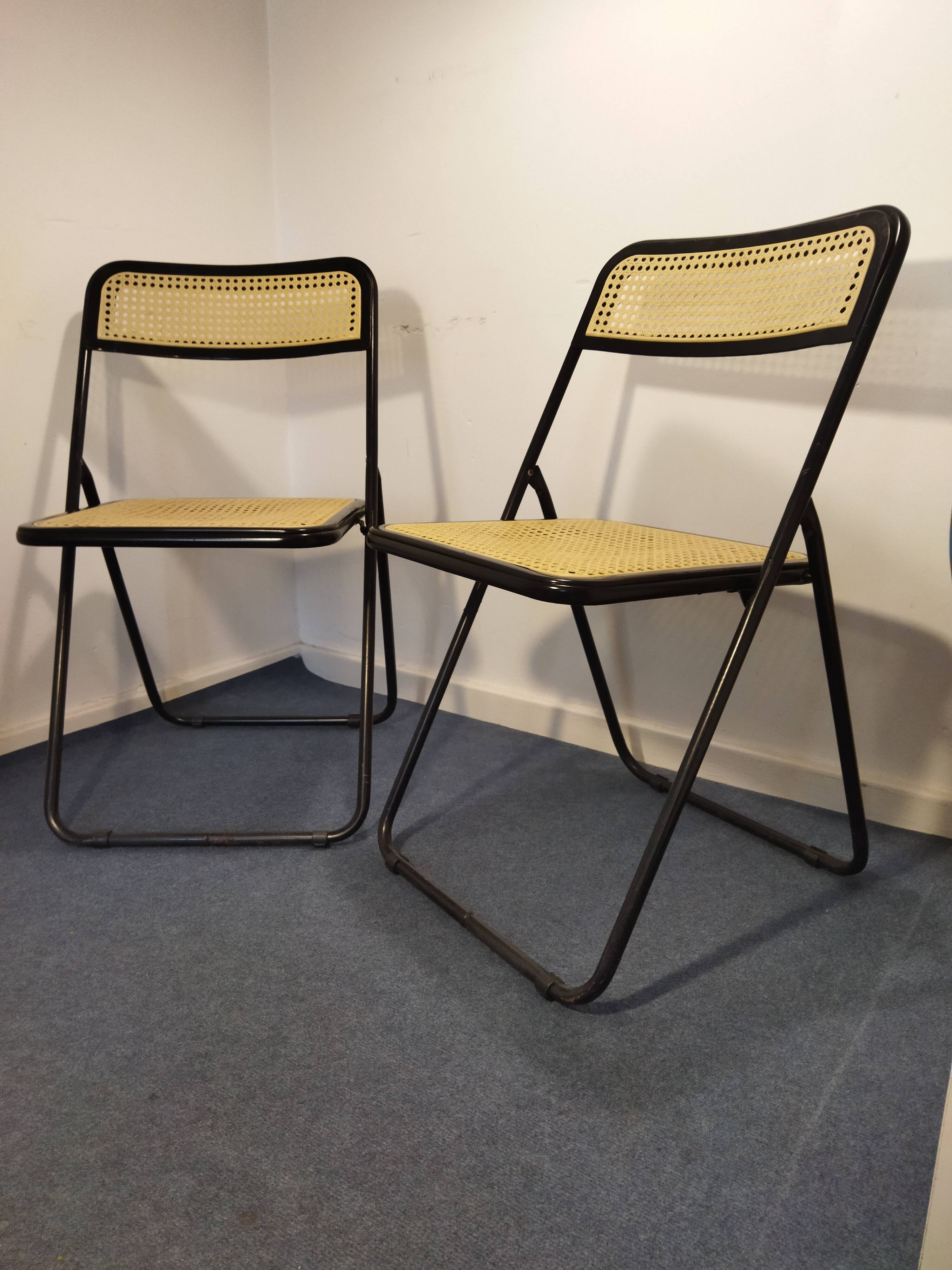 Pair of Italian folding chairs