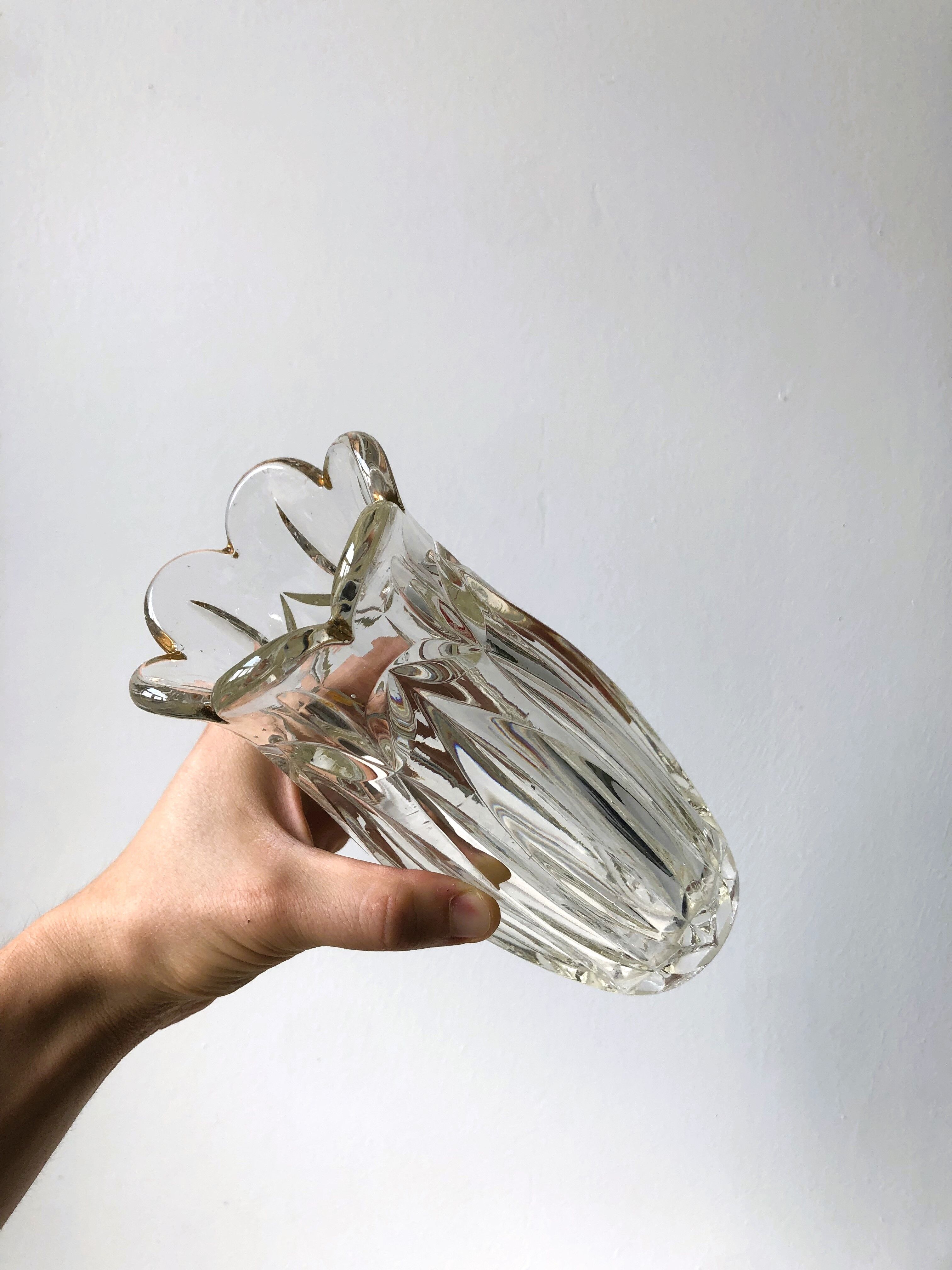 Antique vase in chiseled glass