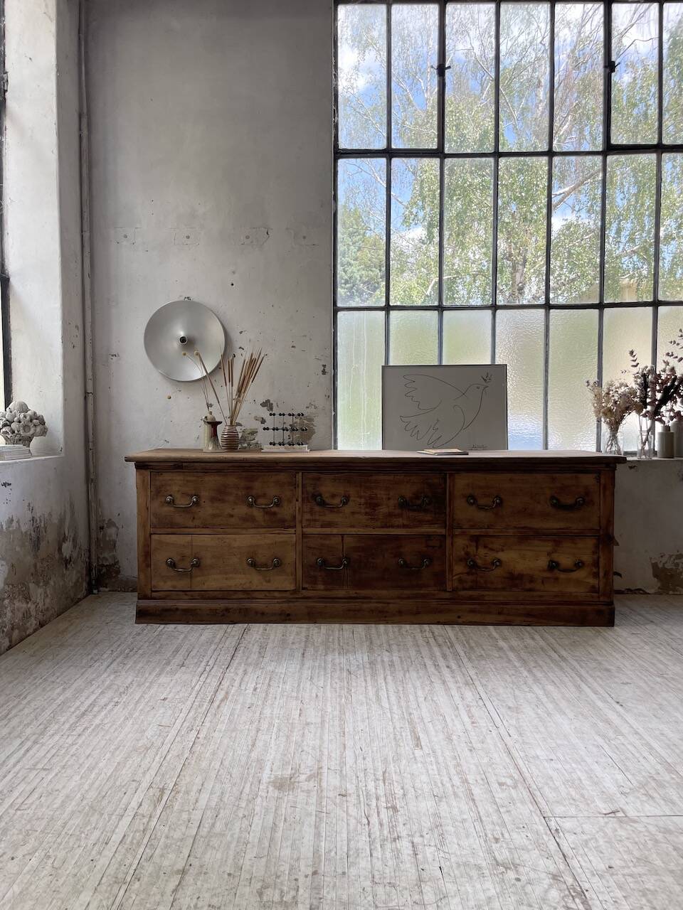 XXL walnut silk loom furniture from the 50s