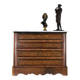 Miniature chest of drawers in mahogany veneer, 19th century