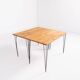 Paire de tables en pin massif et acier noir, Suède 1960
