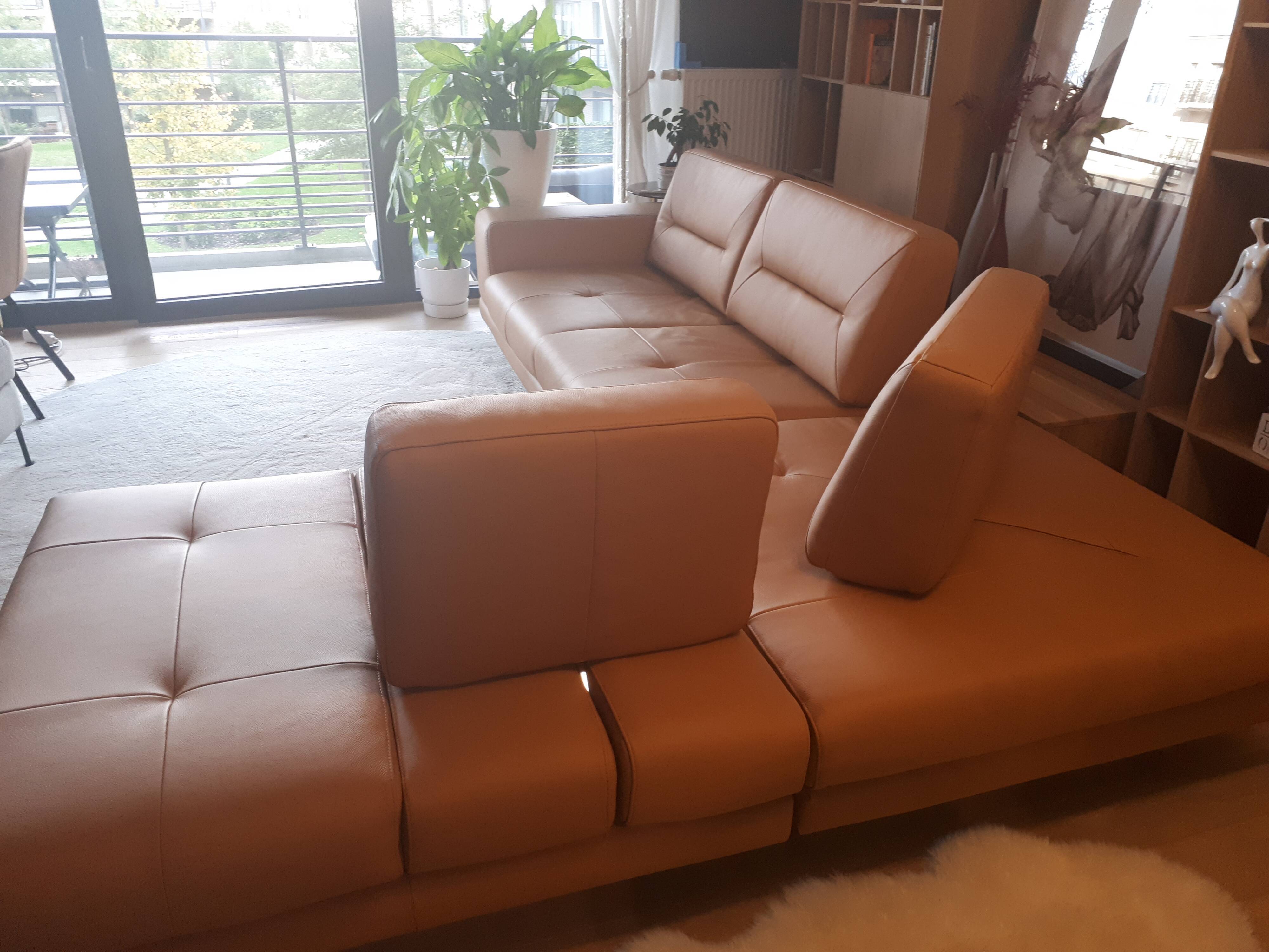 Altoni leather corner sofa