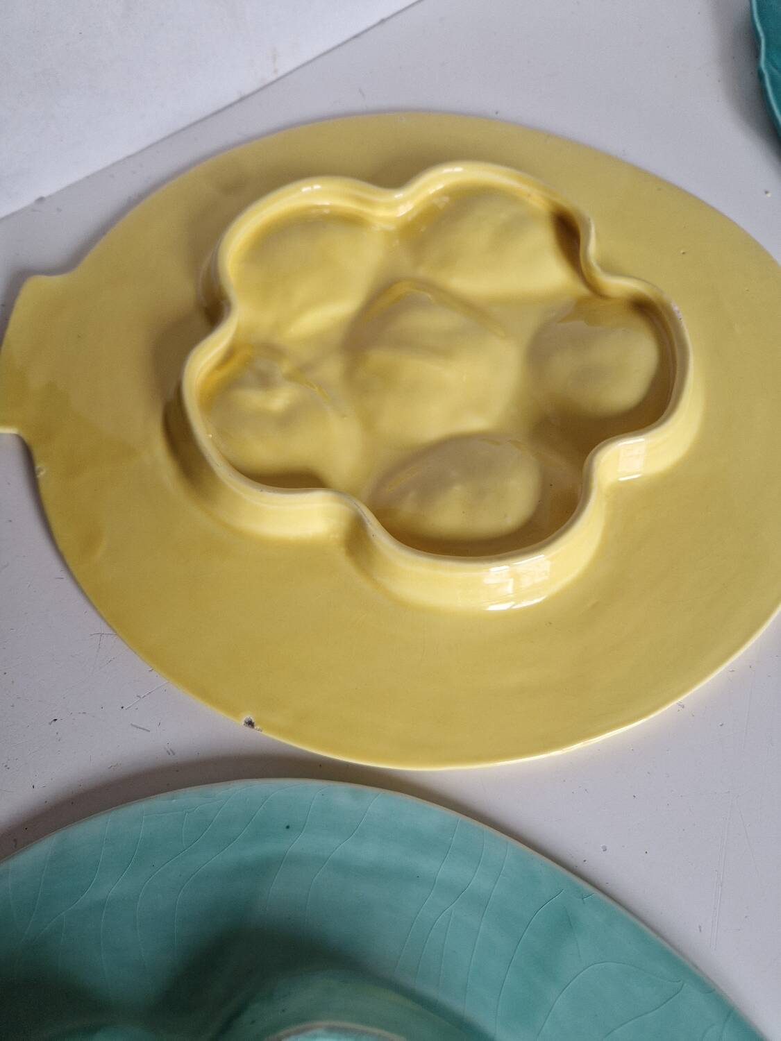 Lot de 4 assiettes plus un plat de fruits de mer Niderviller