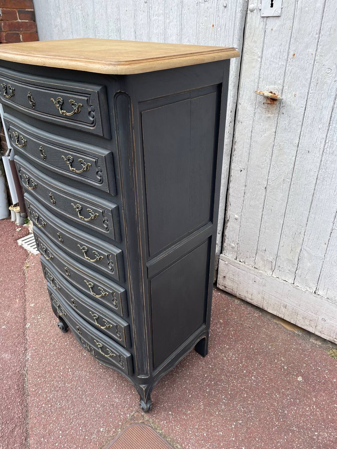 Louis XV style weekly planner, patinated black