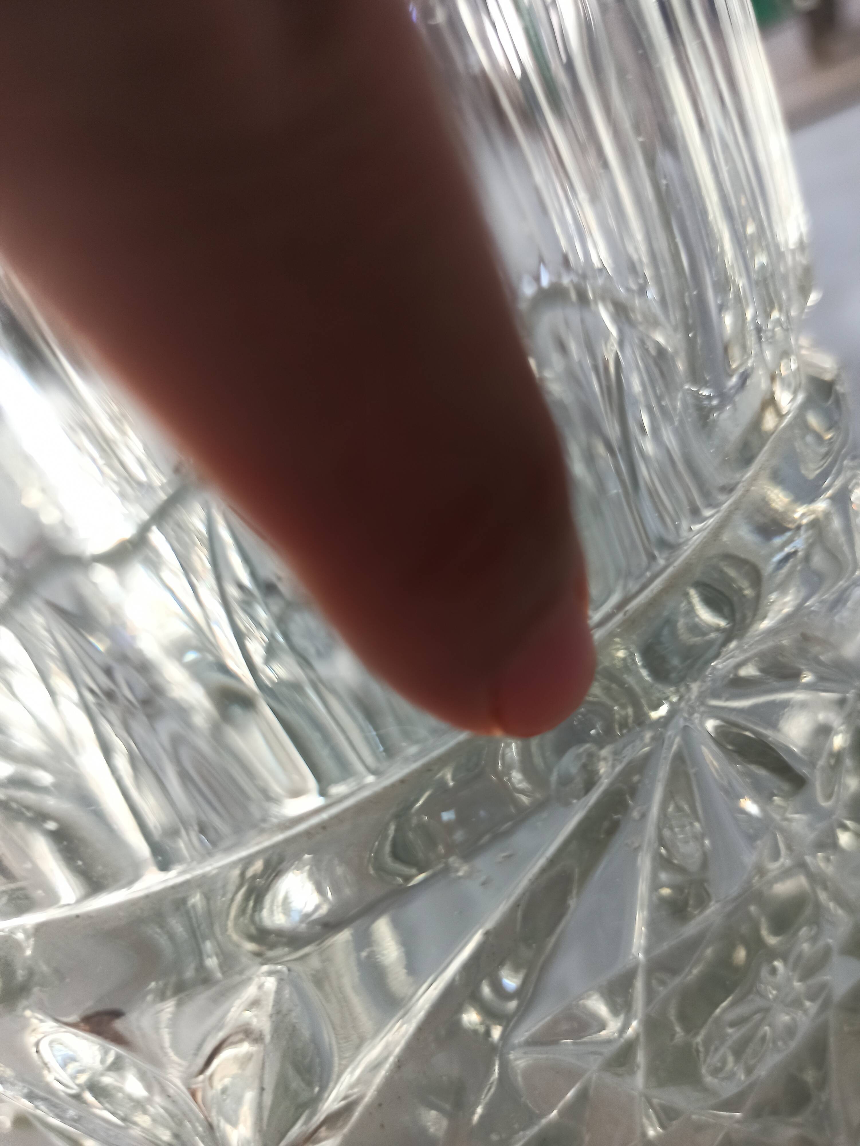 Four bohemian crystal vases