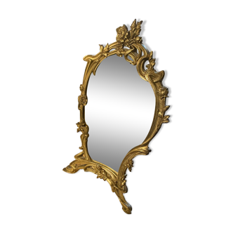 Silver metal standing mirror