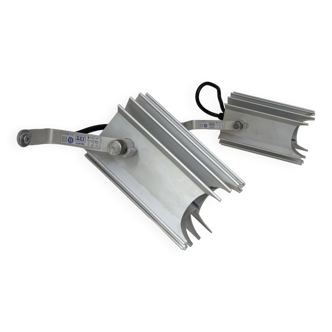 Pair of vintage wall lights, aluminium cast, Italy, 1980.