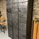 Industrial cladding furniture in brushed and patinated steel