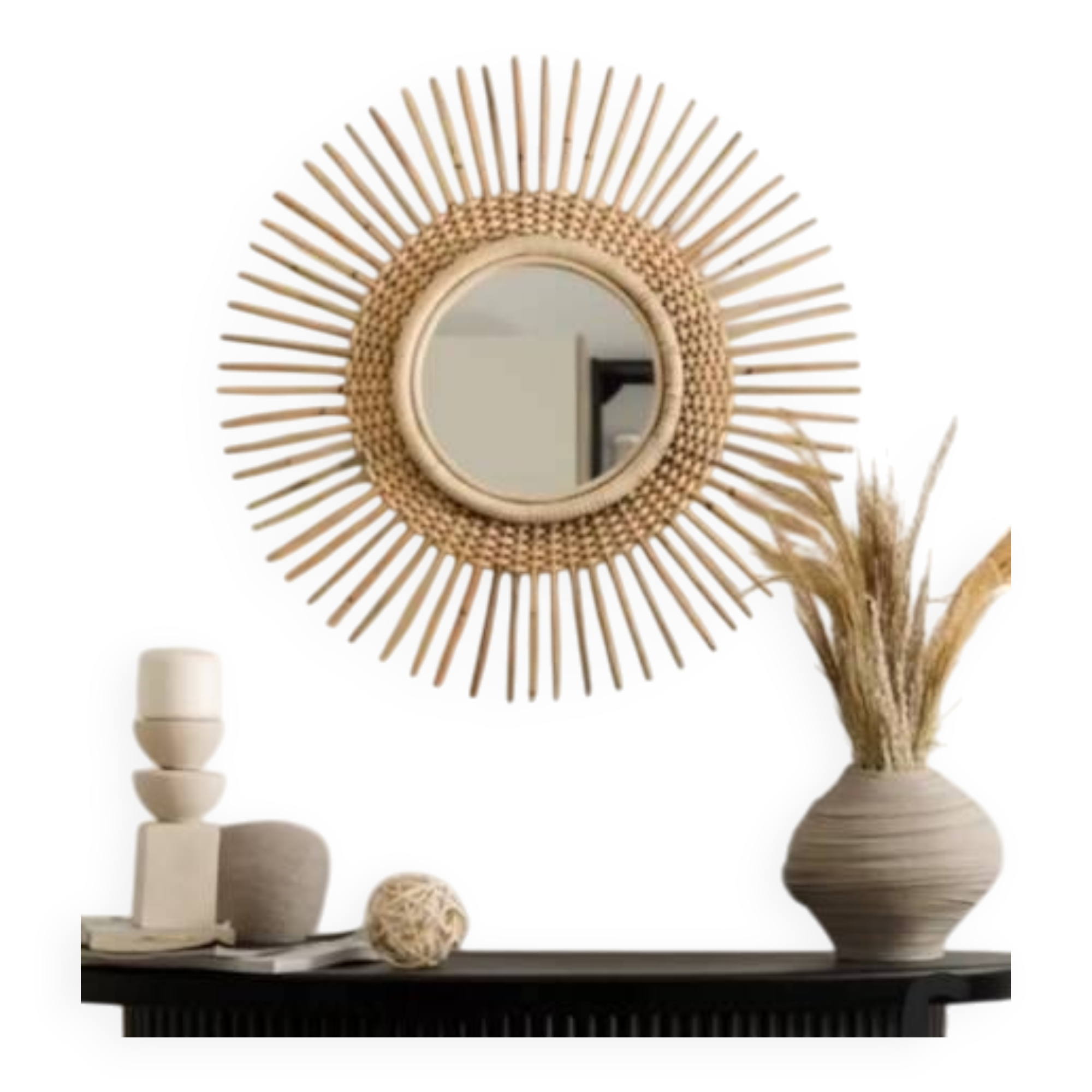 Bright - Rattan Sun Wall Mirror