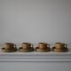 Set of 4 coffee cups in Brenne sandstone, France