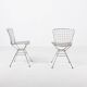 Paire de chaises vintage en fil d'acier de design architectural italien des années 1970