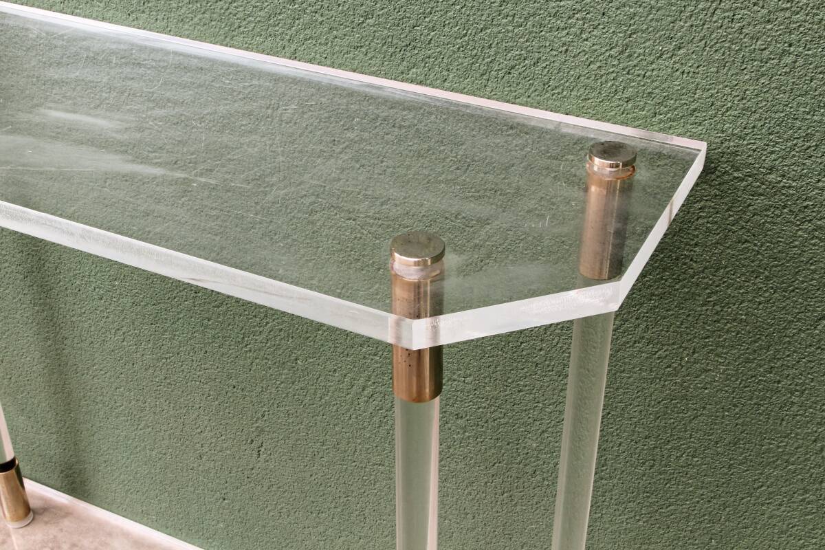 Console, altuglass, 1970s, in the style of Charles Hollis Jones.