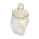 Airtight in striated glass candy