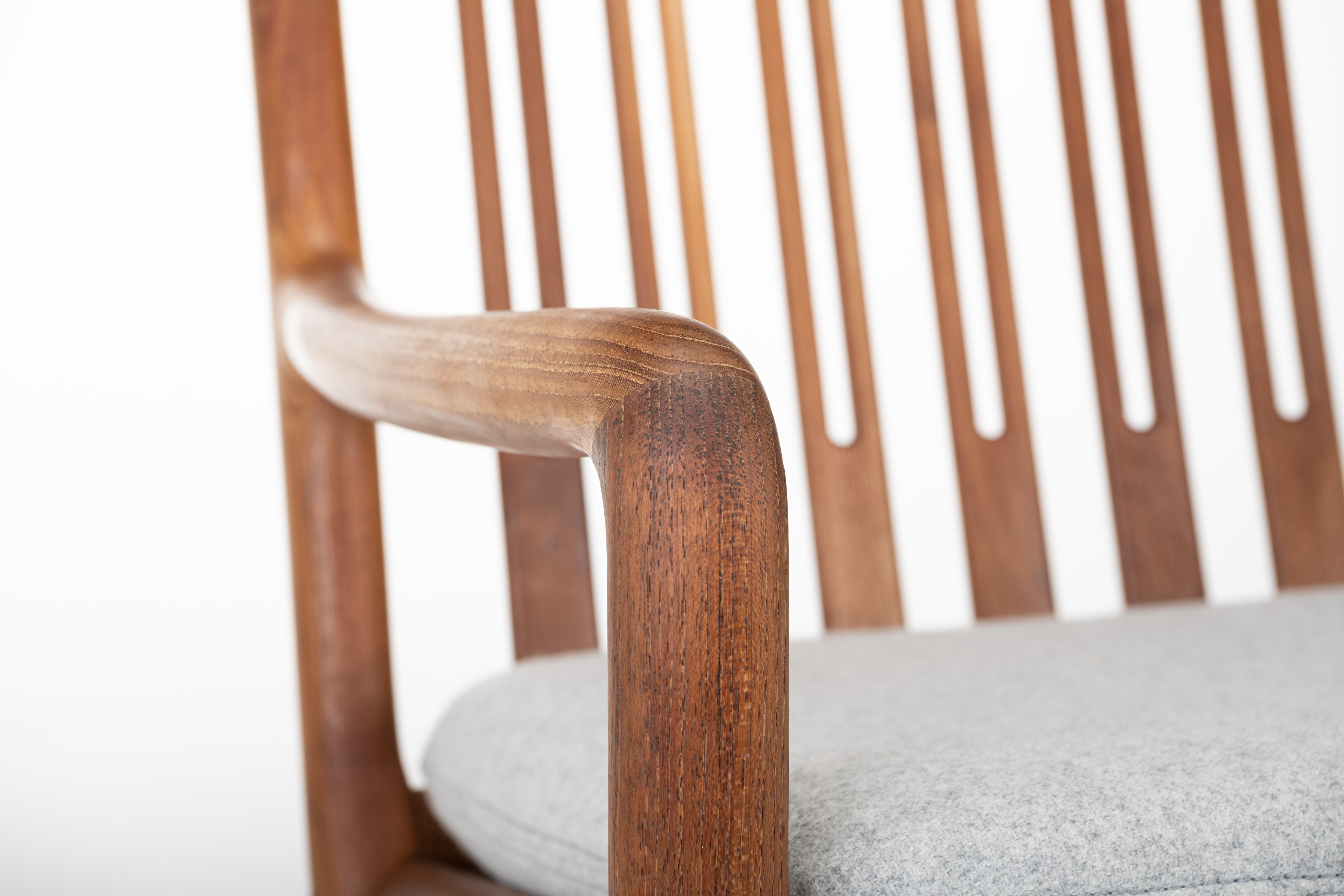 Rocking chair by Hans Olsen for Juul Kristensen in grey felt