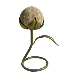 Lampe originale en laiton et oursin