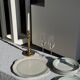 Set of 8 antique turquoise deep plates with a gold rim D22.5