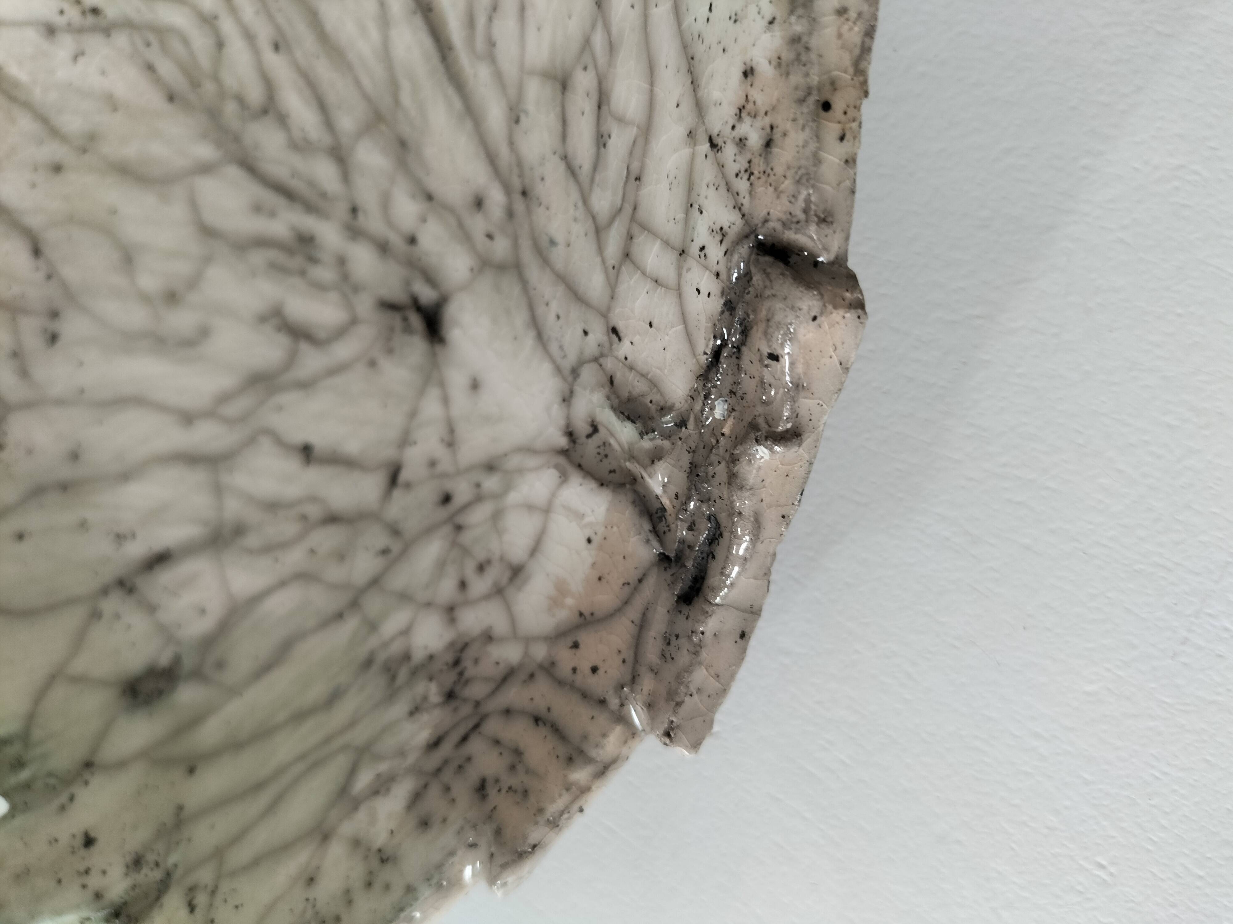 Raku ceramic leaf bowl – unique piece