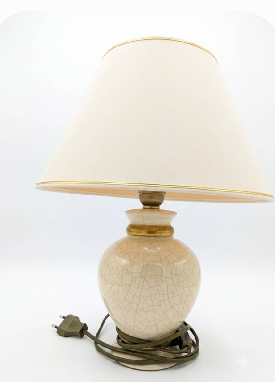 Set of 2 Crackled Ceramic Table Lamps with Gilding – Maison Le Dauphin