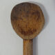 3 old small wooden spoons carved folk art