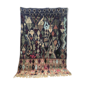 Berber carpet Boujaad blue and mint motifs 3.03x2.04m