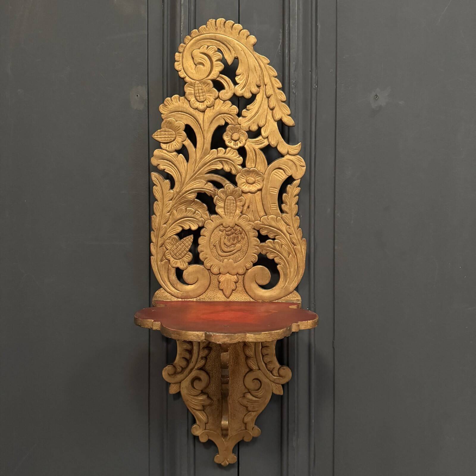 19th century carved gilded wood ottoman shelf