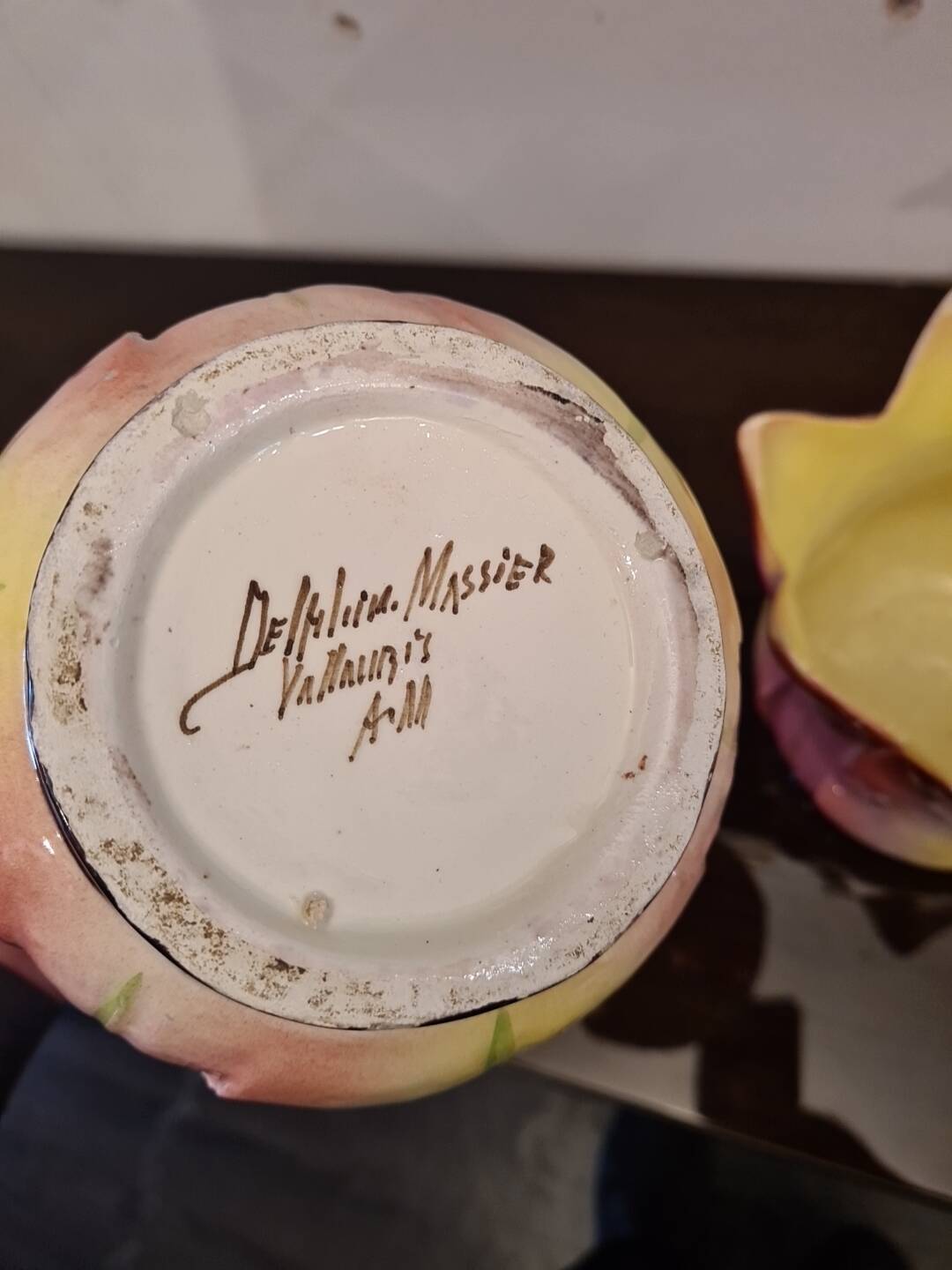 Pair of art nouveau plants signed delphin massier vallauris