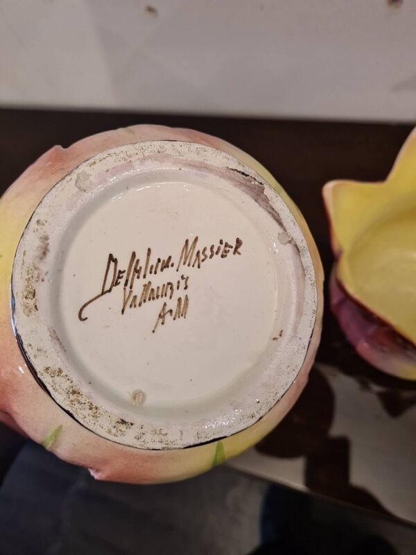 Paire de cache-pot art nouveau signé delphin massier vallauris