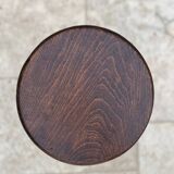 Signed turned wood tripod stool