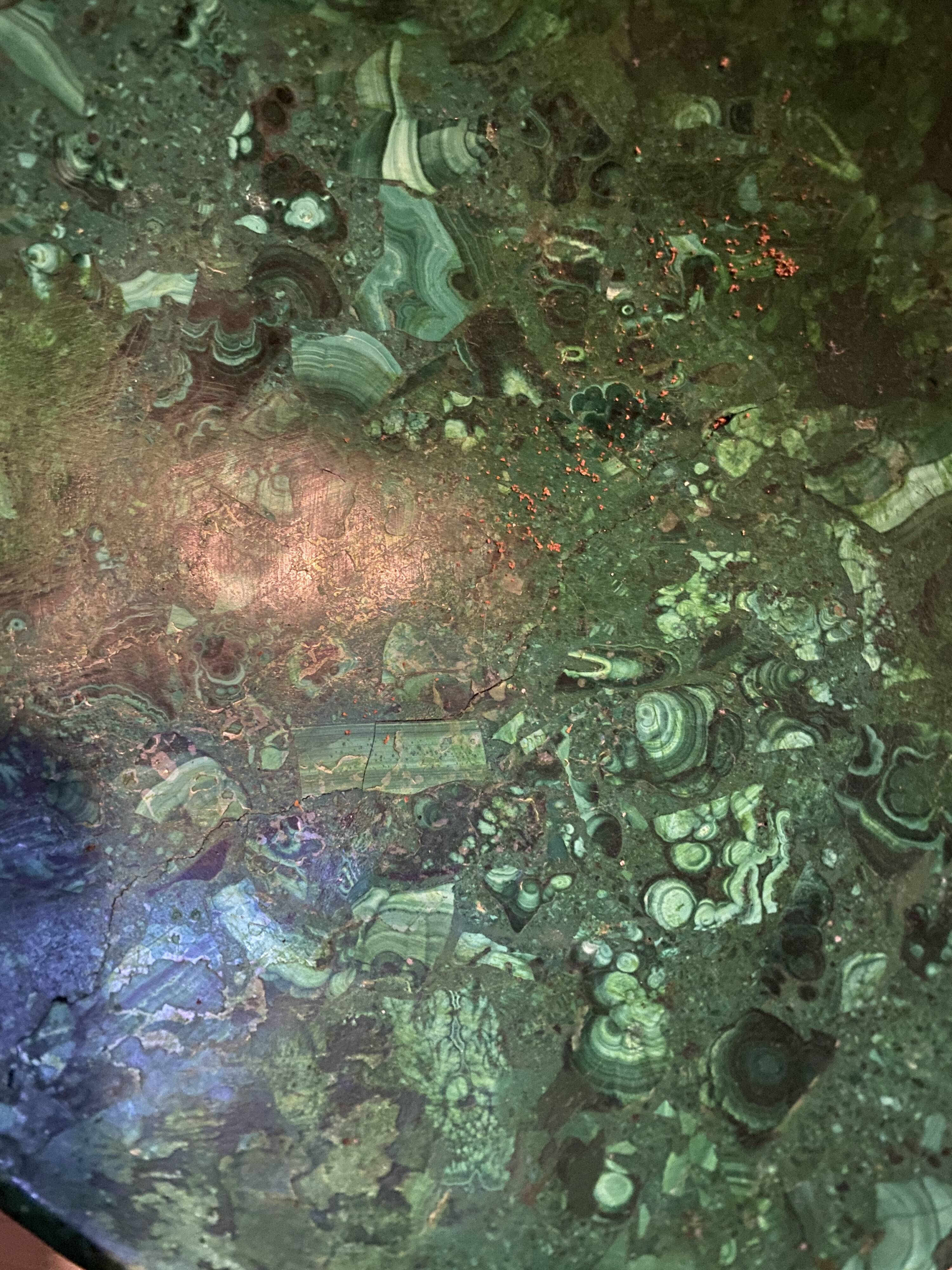 Small salad bowl in genuine malachite