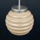 Vintage pink glass pendant lamp, Italy, 1950s