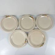 Set of 5 dessert plates Longwy, early 20th century, floral decoration.