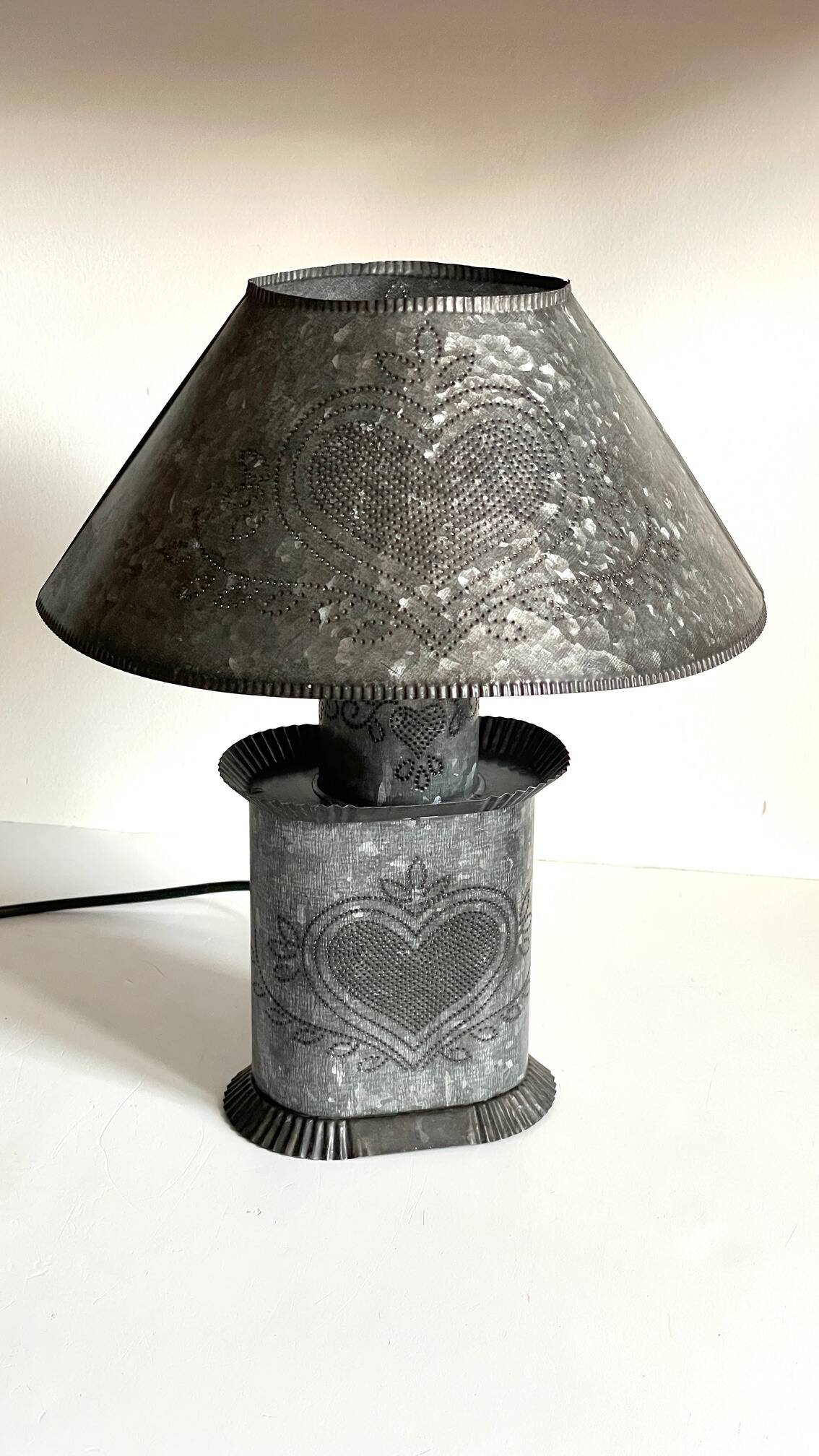 Heart Lamp Zinc Vintage