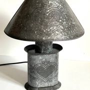 LAMPE Coeur ZINC Vintage