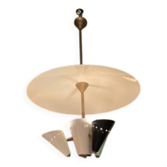 Pair of metal pendant lights