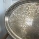 Vintage Silver Metal Tray Floral Rococo Pattern 55x40cm 1970