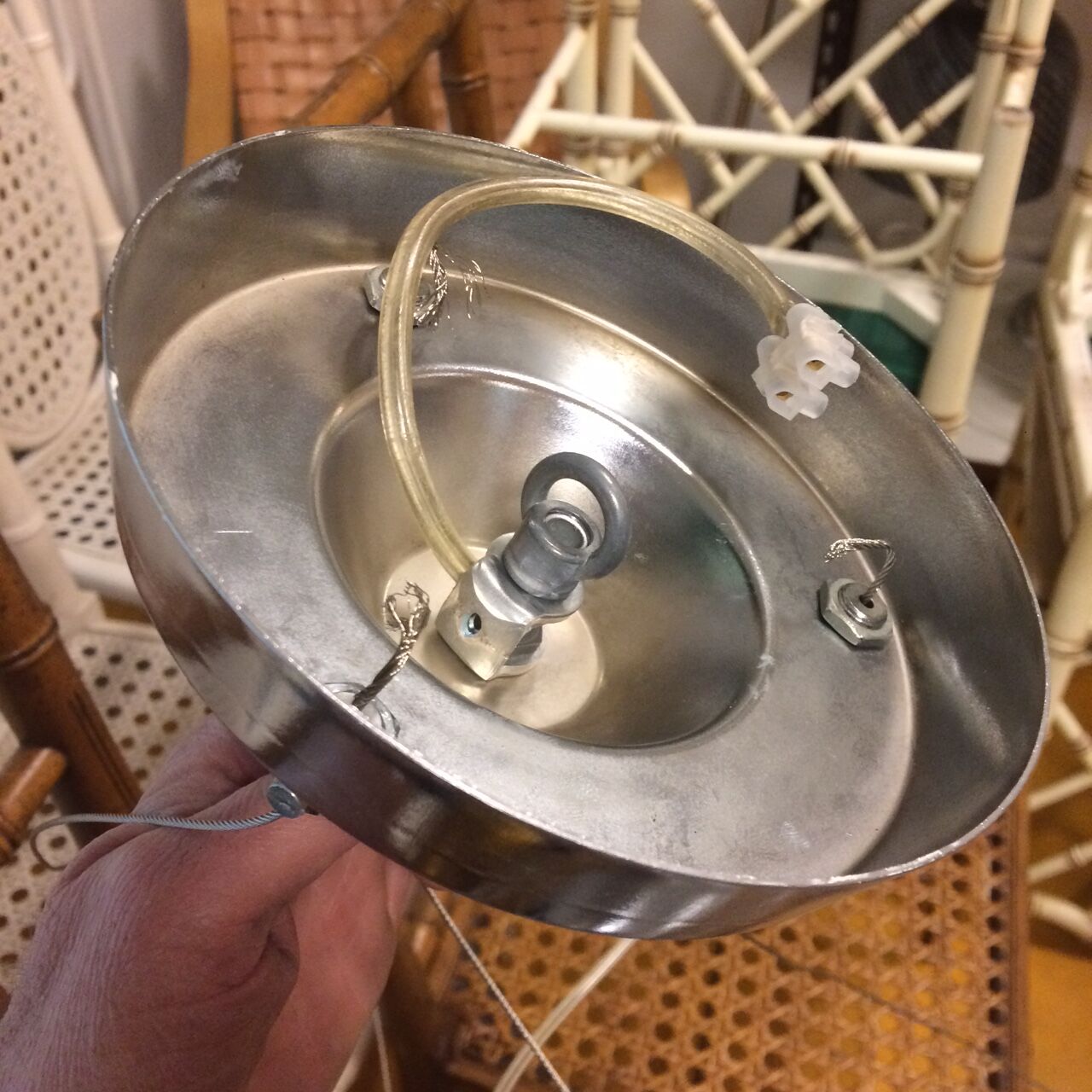 Italian glass lamp , 1980s