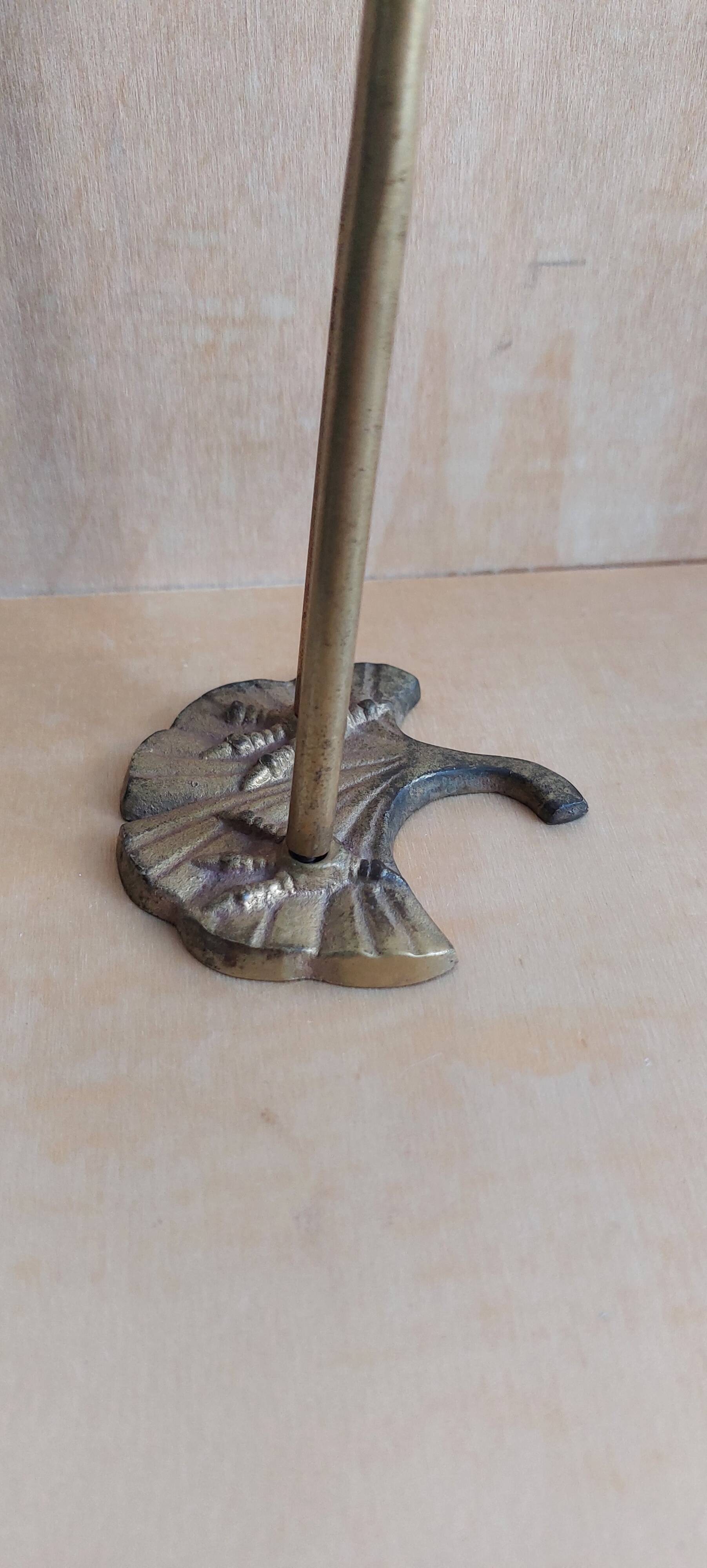Heron bird in vintage golden brass