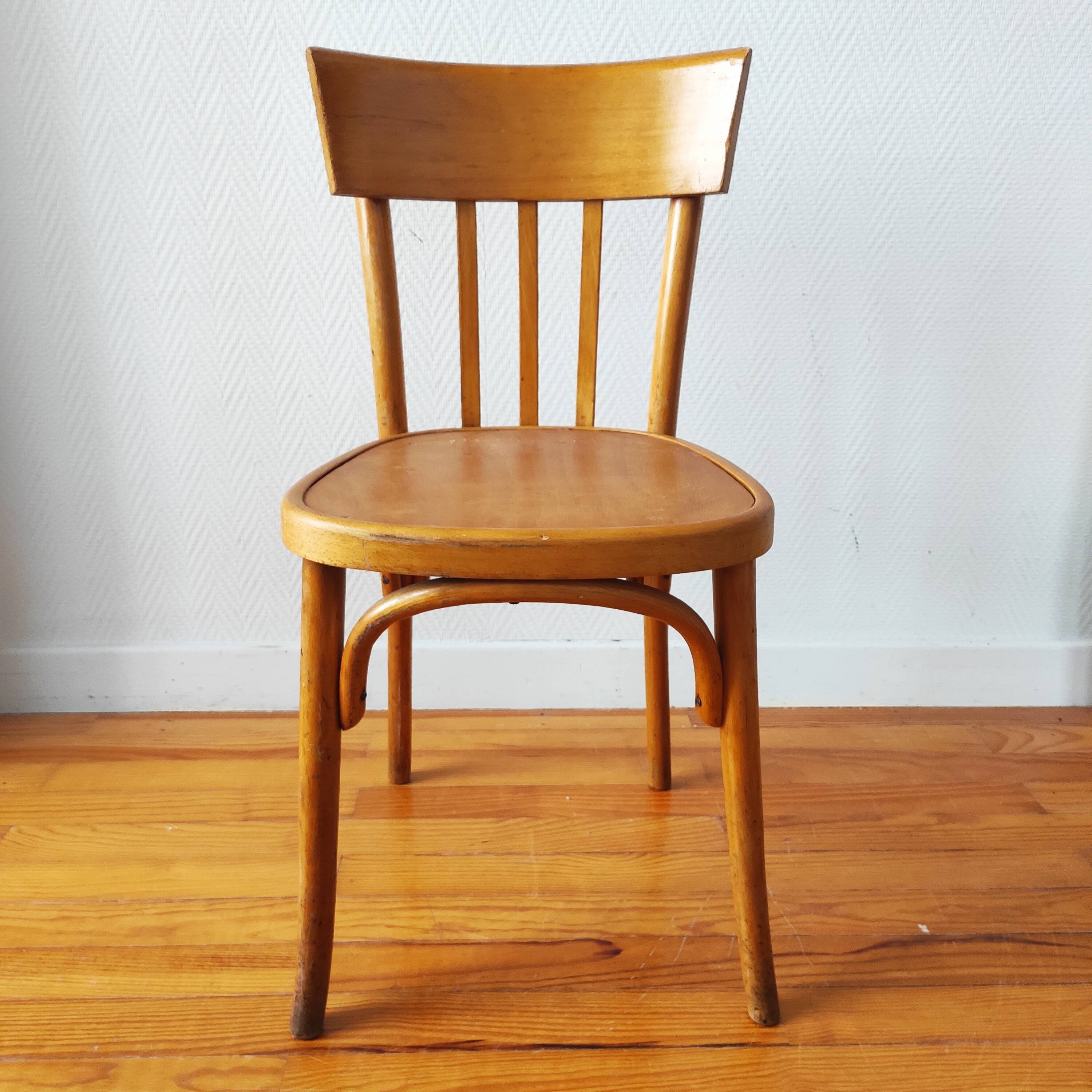 Vintage blonde wood bistro chair