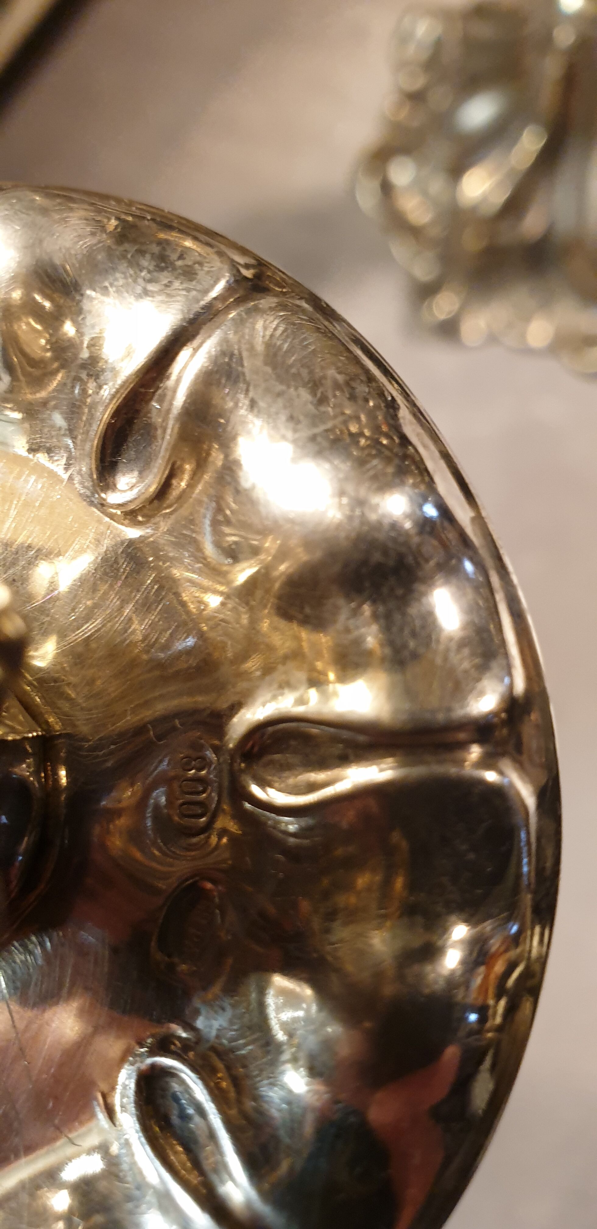 Pair of silver candlesticks 800