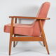Fauteuil en velours rose designer M. Zielinski, années 1960, Pologne
