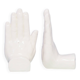 Set of 2 white porcelain hand bookends