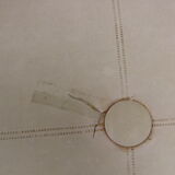 Vintage 1960s children's bench chair in gilded wrought iron and pale pink leatherette