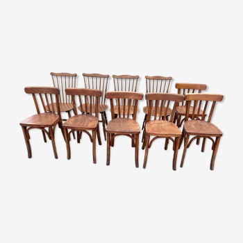 Set of 10 mismatched chairs