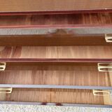 Vintage chest of drawers with spindle feet, mirror effect