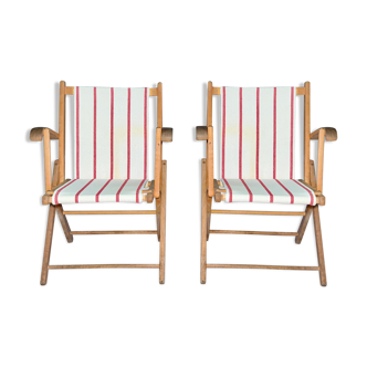 Paire de fauteuils pliants de jardin
