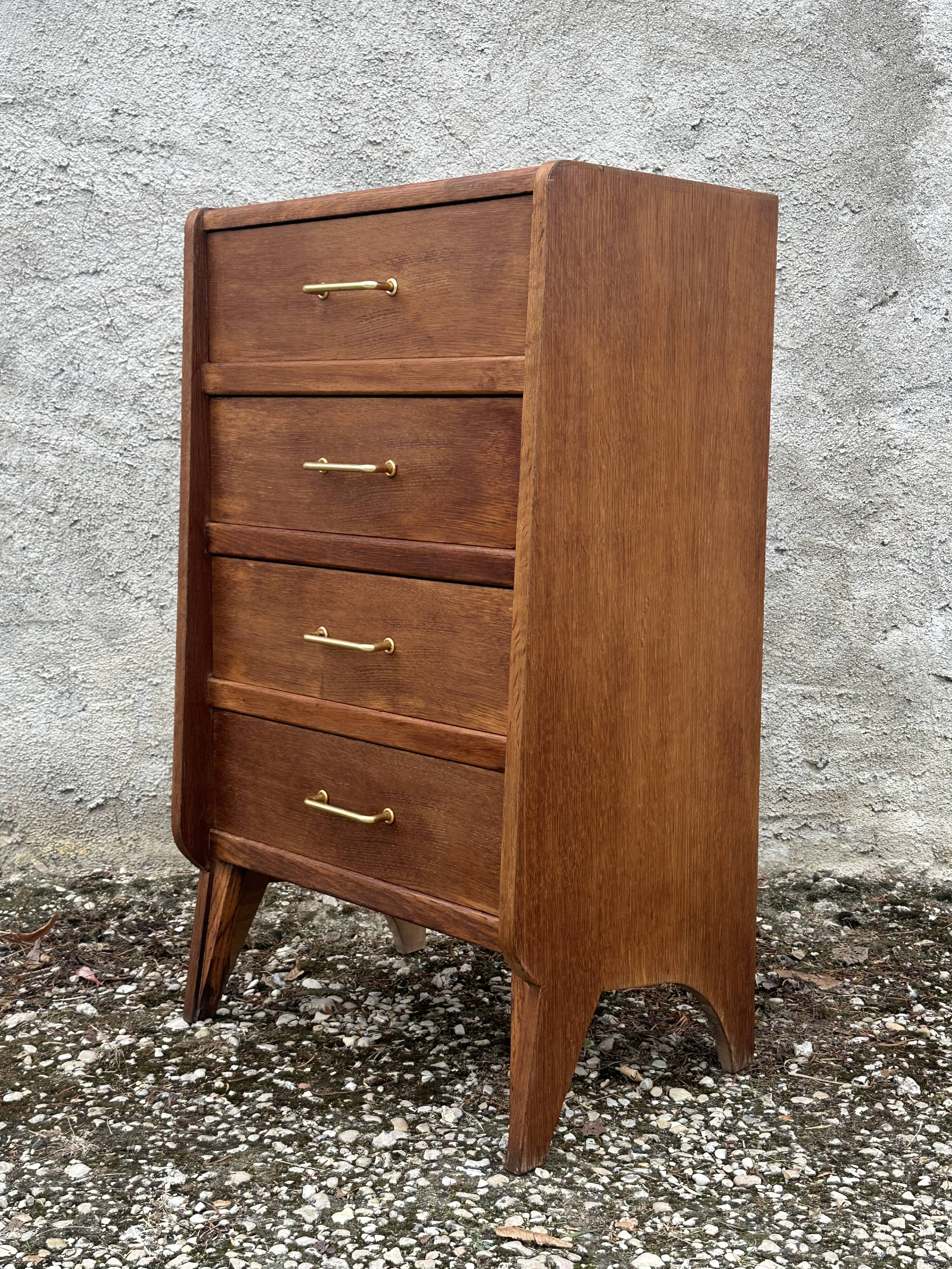 Commode chiffonnier vintage pieds compas design annees 60