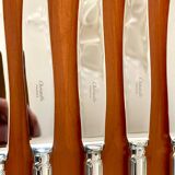Christofle crossed ribbons, cutlery set for 6 people in new condition, 24 pieces.