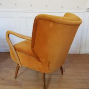 Fauteuil vintage années 50/60 beige rosé