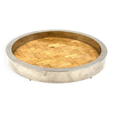 Hollywood regency bamboo and brass tray, Italy 1970s