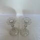 Paire de bougeoirs en verre